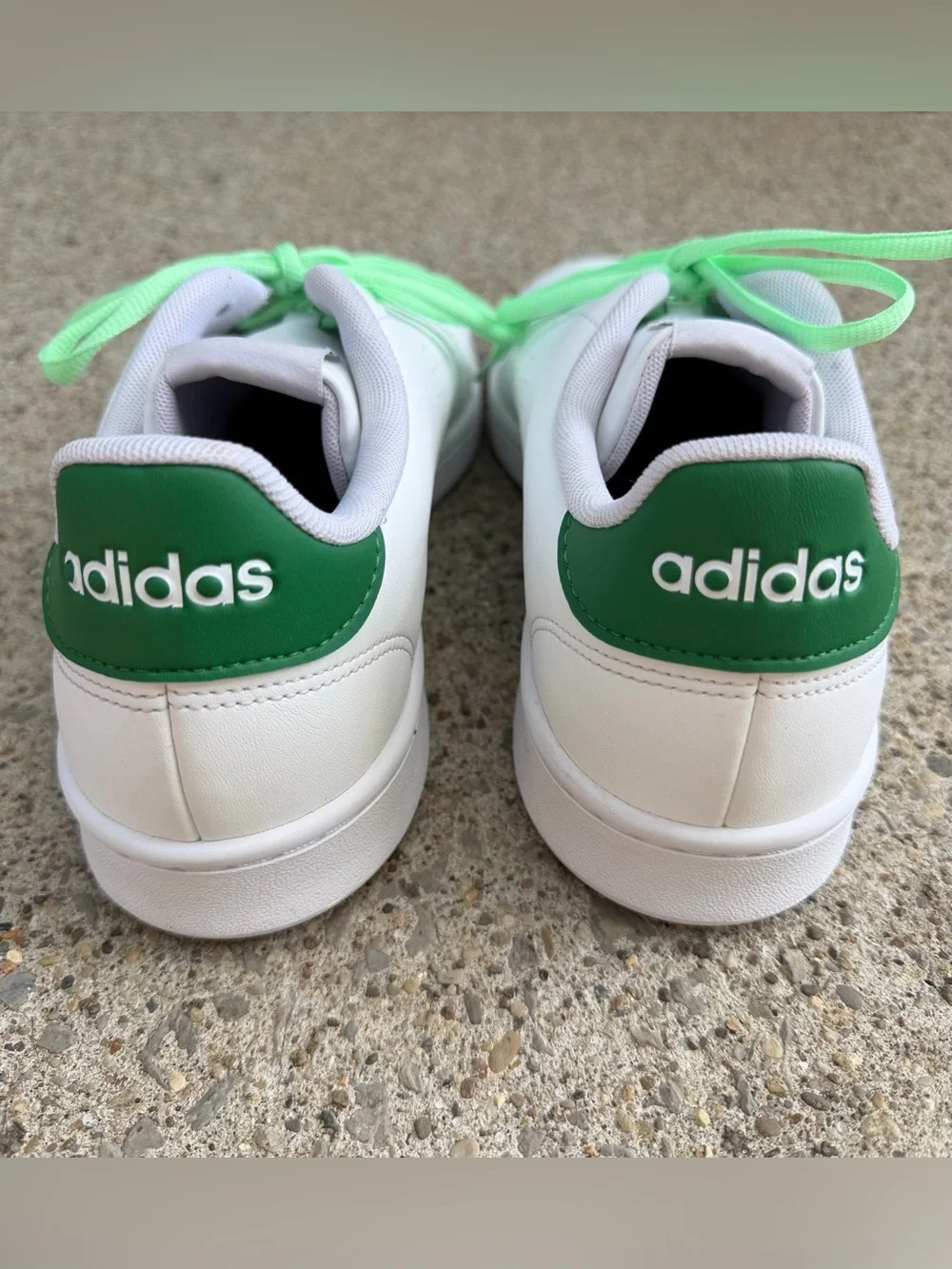 Adidas Advantage Cloudfoam Sneakers Men 11.5 Women 12.5 White Green GW5300